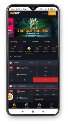 GGBet mobile app - sports page