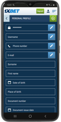 1XBET registration step 3