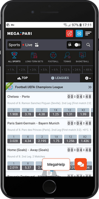 megapari mobile app - sports page