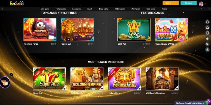 The screenshot of Betso88 casino page