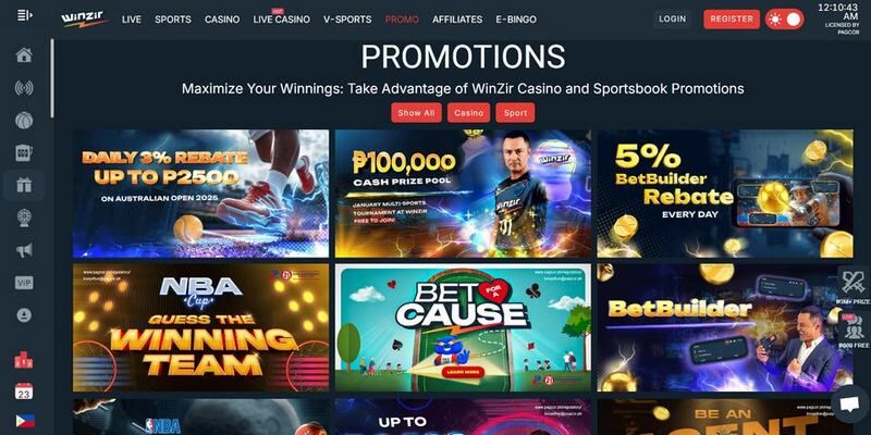 new bookmaker WinZir Philippines home page