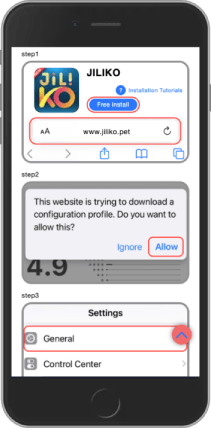 Mobile screenshot of the Jiliko app
