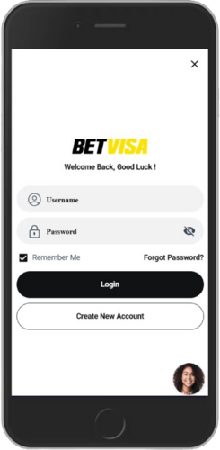 Mobile screenshot of the Betvisa login page