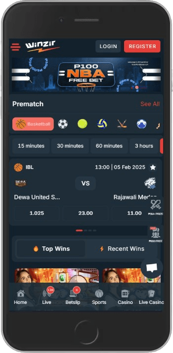 WinZir bookmaker mobile screenshot 2