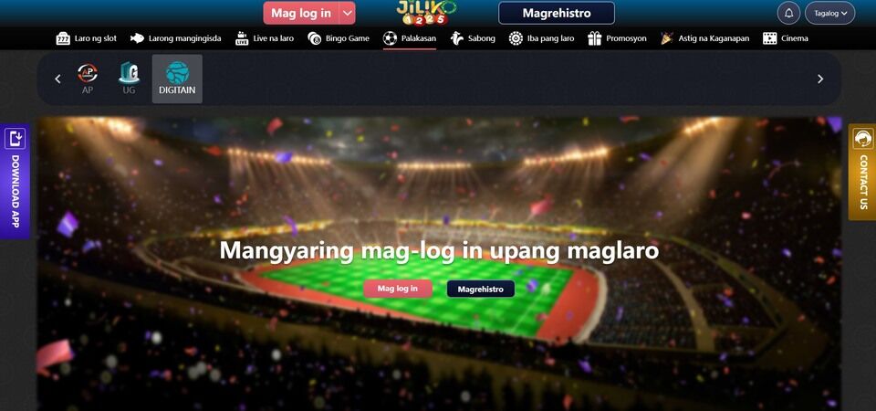 Screenshot of sports page at Jiliko