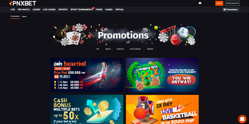 new bookmaker pnxbet - promo page