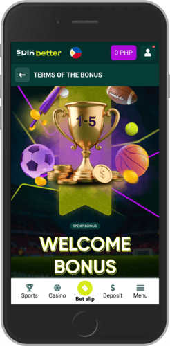Mobile screenshot of the SpinBetter bonus page