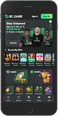 Mobile screenshot of the BC.GAME