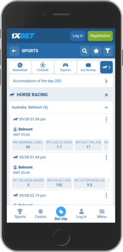 Image of app horse racing betting for 1xbet