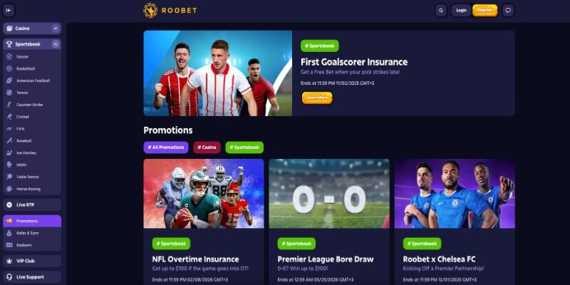 Roobet promo page