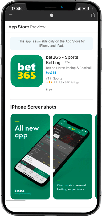 bet365 app store page