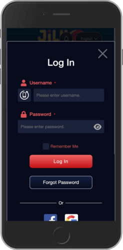 Mobile screenshot of the Jiliko sign up page