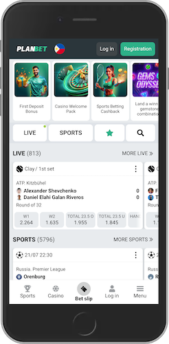 Main page of PlanBet with register button