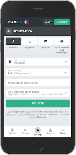 Register options at PlanBet