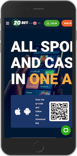 Mobile screenshot how to download 20Bet app