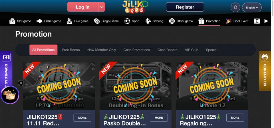 Screenshot of the bonus page of the bookmaker JILIKO1225