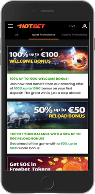 Hotbet promo page