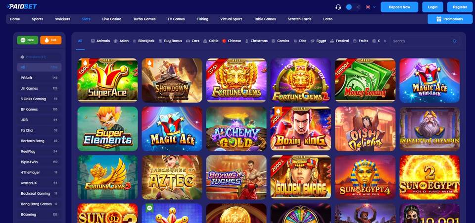 Screenshot of casino at PaidBet
