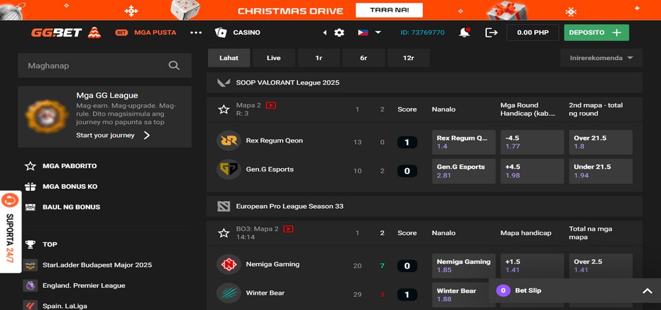 The screenshot of GG.BET live sport page